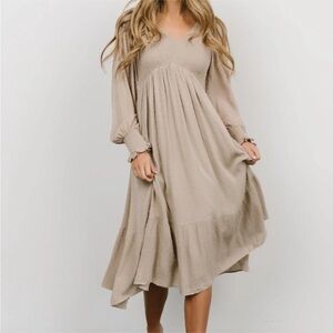 Baltic Born Lainey Smocked Dotted Midi Dress